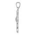 thumbnail image 2 of 14k White Gold Diamond Fleur De Lis Cross Pendant Charm, 2 of 4