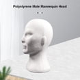 thumbnail image 1 of Cabezal de peluca de espuma de poliestireno de 12,6 pulgadas, soporte para peluca de maniquí de espuma masculina, pantalla de cabellero, sombreros, gafas d Macarena Cabeza de maniquí de espuma de poliestireno masculino, 1 of 8