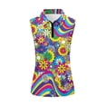 thumbnail image 2 of Uorisanigo Hippie Flowers Women's Dry-Fit Golf Shirts Versatile Quarter Zip Women's Sleeveless Golf Tennis Shirts Colorful Breathable Comfortable Workout Tank Tops, 2 of 7