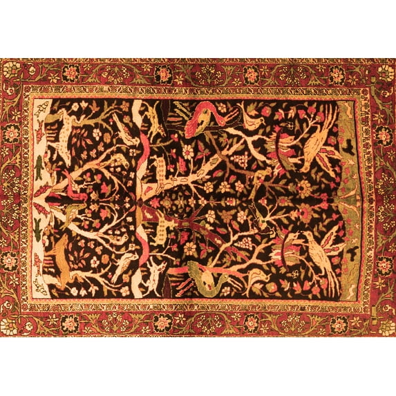 Ahgly Company Indoor Rectangle Persian Orange Traditional Area Rugs, 8' x 10'