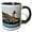 Black/White, variant on 3drose, Castle Hill Lighthouse Behind a Rocky Shoal, 11oz Two-tone Red Mug