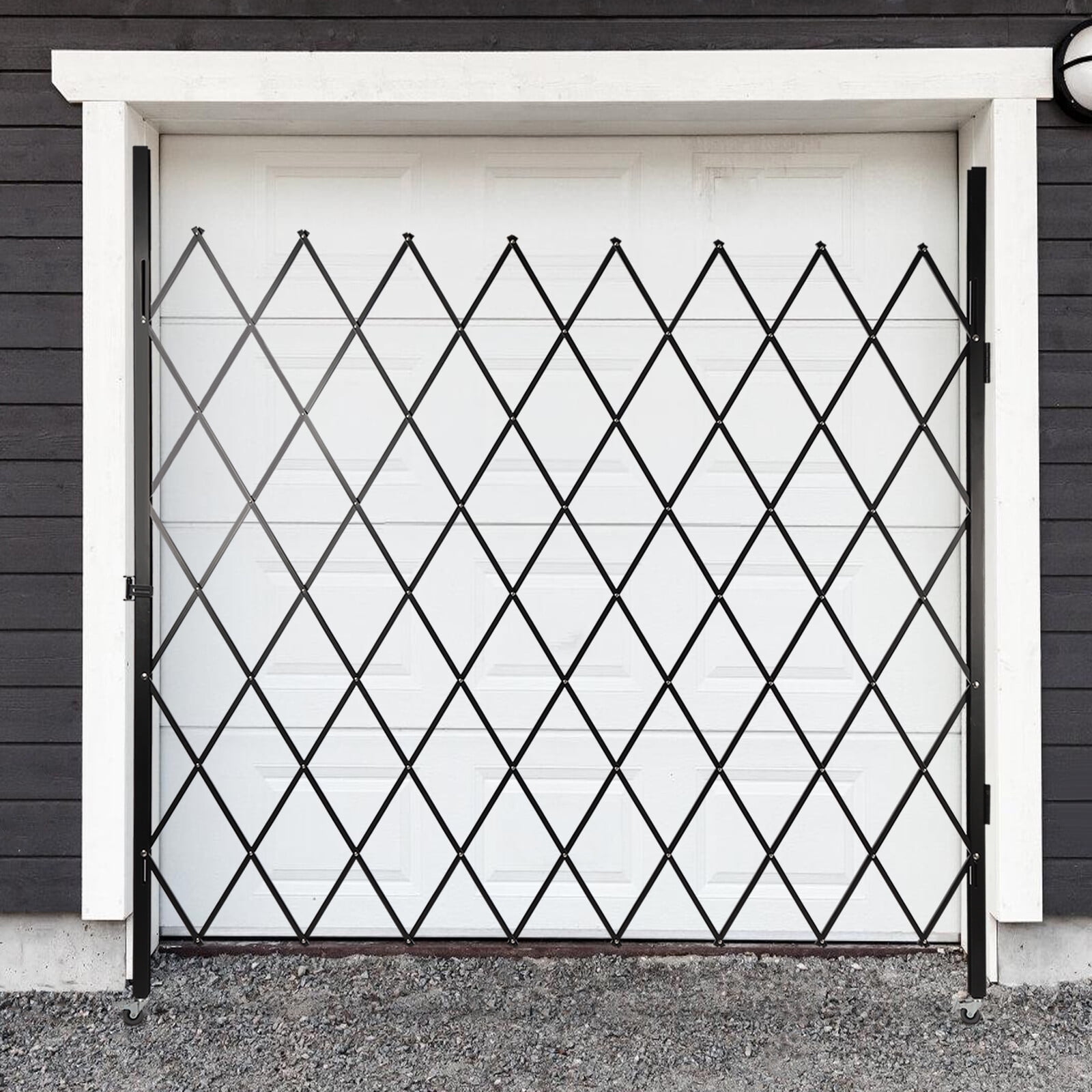 7.2ft x 6.5ft Folding Security Gate - Wall Mount Single Scissor Gate, Indoor Outdoor Safety Door for Home Office