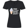 thumbnail image 3 of Inktastic I Make Ice Cream Disappear What's Your Power Women's V-Neck T-Shirt, 3 of 5