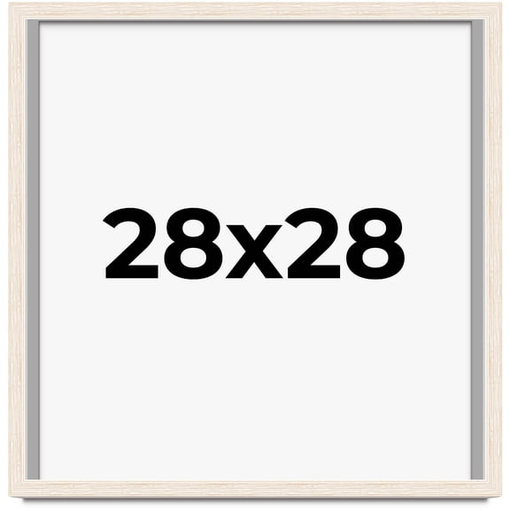 28x28 Shadow Box Frame White | 1.125 Inches Deep Real Wood Rustic Shadowbox Display Frame | UV