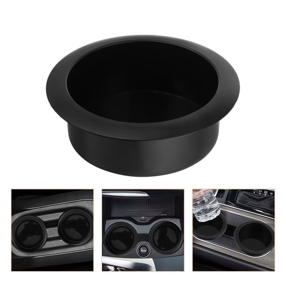 BESTONZON Portable Foldable Automotive Cup Holder Insert Black Plastic for Marine and Rv Use