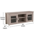 thumbnail image 4 of Masada Rugs Classic TV Stand for up to 80" TVs- Engineered Wood Media Console 65" with Full Glass Door and 3 Shelves in White Wash, 4 of 9