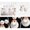 thumbnail image 5 of Gold Plated Sterling Silver Post Shell Pearl Drop Earrings | Pearl Earrings for Women, 925 Sterling Silver White Pearl Earrings, 5 of 7