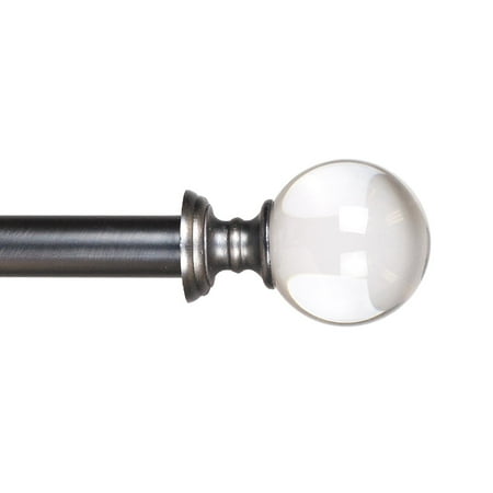 Pewter Blue Crystal Crystal Ball Curtain Rod 62