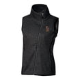 thumbnail image 2 of Women's Cutter & Buck  Heather Charcoal Minnesota Golden Gophers Vault Mainsail Sweater-Knit Full-Zip Asymmetrical Vest, 2 of 3
