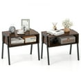 thumbnail image 1 of Gymax 2PCS Stackable End Table Night Stand Bedside Table Shelf Accent Table, 1 of 10