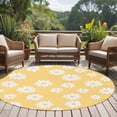 thumbnail image 4 of White Yellow Daisy Round Area Rug 7 FT, Non Slip Living Room Area Carpet, Spring Summer Floral Botanical Washable Soft Circular Rug Non-Shedding Floor Carpet for Bedside Office Play Room Classroom, 4 of 9