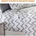 thumbnail image 3 of Elegant Comfort Chevron Pattern Collection 6-Piece Sheet Set Deep Pocket 1500 Series, Fade, Stain, and Wrinkle Resistant, Fitted Sheet with Smart Pockets, Chevron Sheet Set, Queen, Gray, 3 of 5