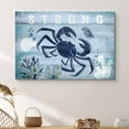 thumbnail image 1 of PixonSign Canvas Print Wall Art Strong Crab Print with Clam Amphibians Ocean Illustrations Modern Art Nautical Colorful Blue Ultra for Living Room, Bedroom, Office - 12"x18", 1 of 5