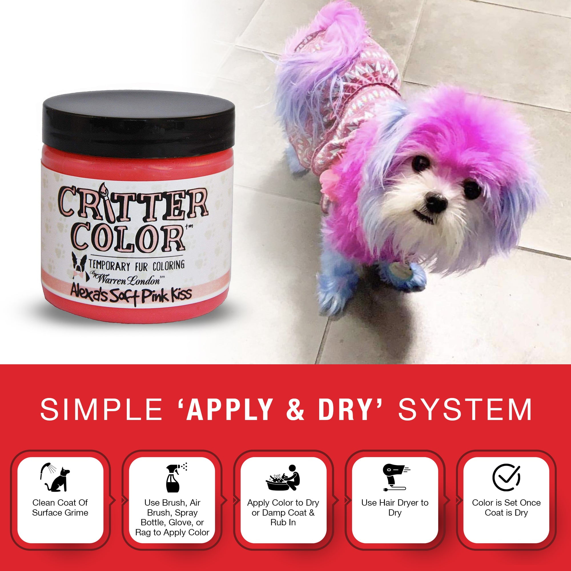 Warren London Critter Color - Temporary Pet Fur Dye Liquid