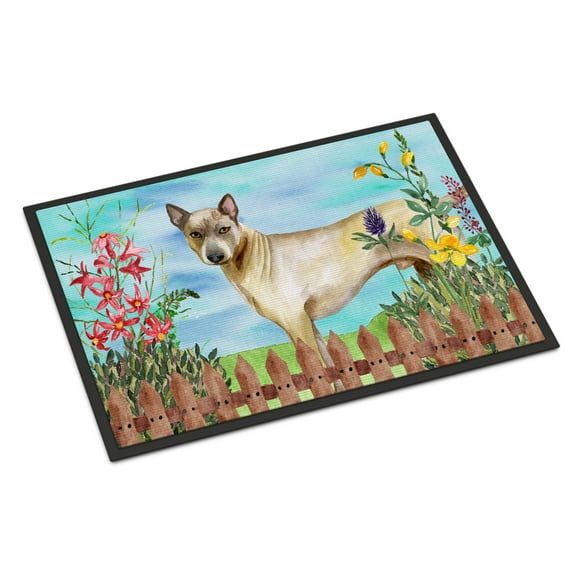 Carolines Treasures CK1242MAT Thai Ridgeback Spring Door Mat Indoor Rug or Outdoor Welcome Mat 18x27 Doormat 27"L x