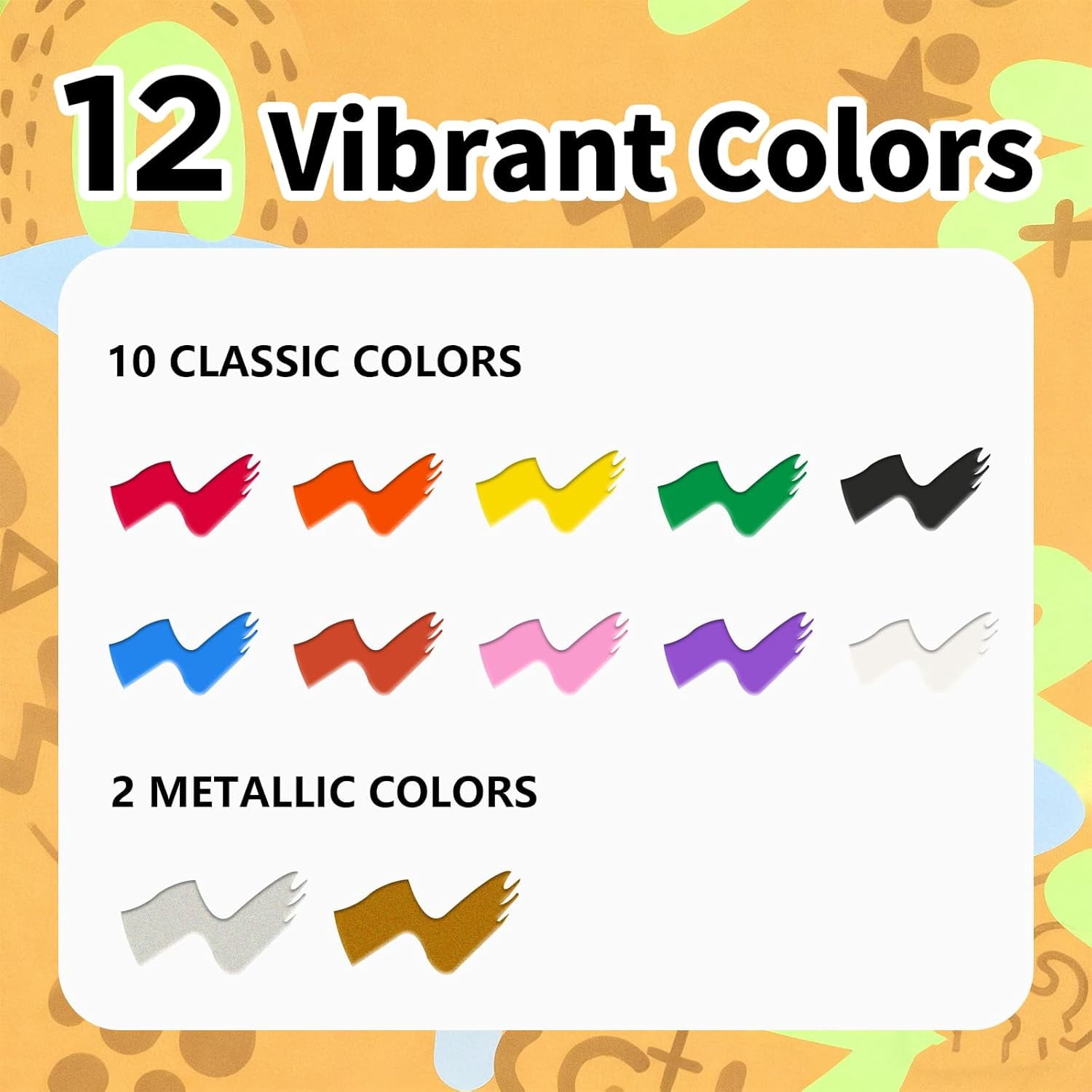 Jumbo Markers 12 Colors, Graffiti Markers-Include Gold Silver, 15MM Felt Tip Acrylic Paint Marker, Thick Jumbo Marker for Posters Board, Fabric, Canvas, Window, Wood, Teachers, Banner, Glass