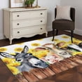 thumbnail image 4 of Rectangle Area Rugs 3 x 5 Ft, Sunflowers Farm Animals Non-Slip Residential Carpet, Vintage Wooden Animals Indoor Crawling Mats Runner Rugs for Living Room/Dining Room/Bedroom, 4 of 9