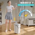 thumbnail image 5 of JOYMOOP Mop and Bucket with Wringer Set, White Flat Squeeze Mop Bucket Set for Floor Cleaning, Wet Dry Mops for Walls, Wall Cleaner with Long Handle, Hardwood Floor Mop-5 Microfiber Cloths, 5 of 17