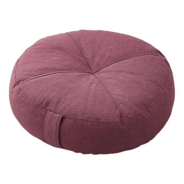 Cojín de suelo redondo decorativo premium, pequeño, para yoga, sofá cama Violeta