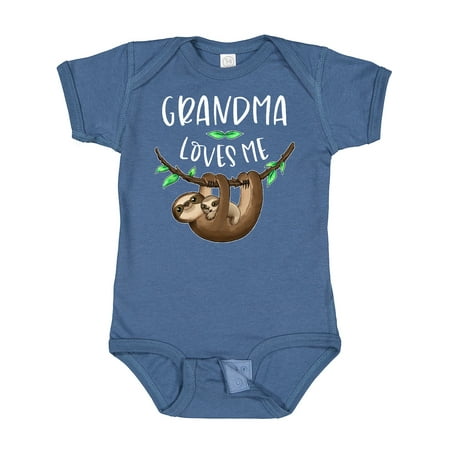 

Inktastic Grandma Loves Me Cute Sloth and Baby Gift Baby Boy or Baby Girl Bodysuit