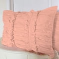 thumbnail image 2 of 2 Piece Ruched Ruffle Pattern Solid Peach European Pillow Shams, (European 18X18 Pillow Cover), 100% Egyptian Cotton, 800 Thread Count, European Size, 2 of 3