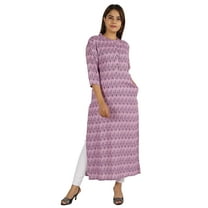 Moomaya Printed Indian Ethnic Kurti For Women Mandarin Collar Long Straight Kurta With Pockets