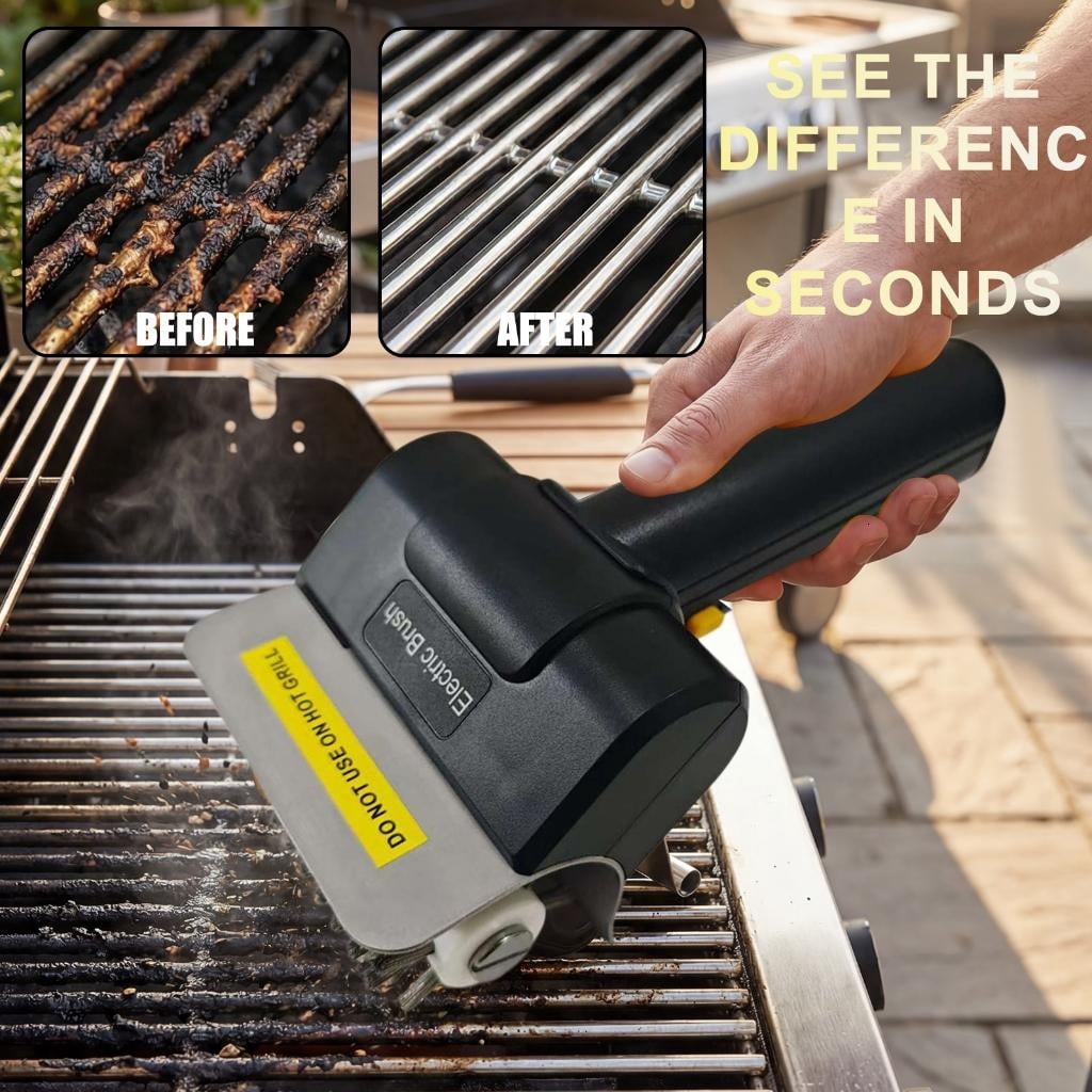 HannLk Cordless Grill Scrubber Rechargeable Cleaning Brush For Camping And Backyard