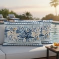 thumbnail image 2 of Outdoor Pillow Covers 20x12 Set of 2, Navy Blue Starfish Coastal Waterproof Patio Throw Pillow Covers for Couch Sofa Chair, Beach Coral Botanical Nautical Decorative Pillowcases for Throw Pillows, 2 of 9