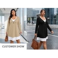 thumbnail image 6 of Cuteduck Plus Size Women’s Long Sleeve V-Neck Zipper Dress Autumn/Winter 1X-5X, 6 of 7