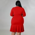 thumbnail image 6 of AURA Women V Neck Lace Ruffle Dress Casual Midi Summer Elegant Loose Fit Dress, 6 of 7