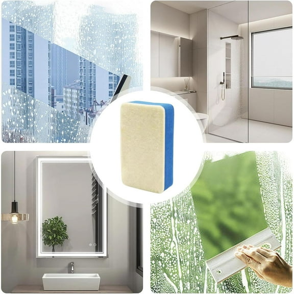Windshield Sponge for Streak-Free Car Windows, Anti Fog Glass Cleaner and Defogger Pad, Prevents Wiper Noise, Removes Stubborn Oil Film From Mirrors and Headlights