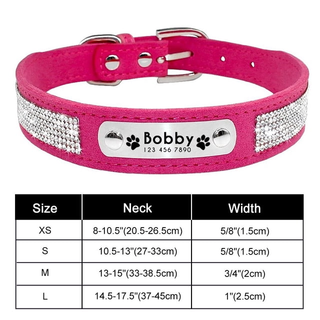 Personalized Dog Collar Bling Customized Anti-lost Pet ID Collar Adjustable Pet Necklace With Engraved Tag For Small Medium Dogs qym unisex