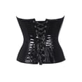 thumbnail image 5 of SHCKE Women's Lace Up Boned Overbust Corsets Bustier Top PVC Leathe Waist Trainer Cincher Steampunk Sexy Corset Top, 5 of 6