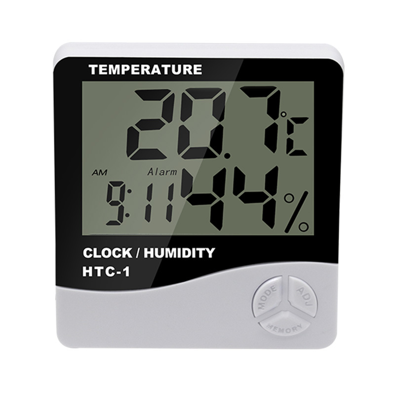 Thermometer Hygrometer Electronic Temperature Humidity Tester Meter Clock Alarm Indoor Outdoor Probe High accuracy LCD Digital