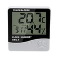 thumbnail image 3 of Thermometer Hygrometer Electronic Temperature Humidity Tester Meter Clock Alarm Indoor Outdoor Probe High accuracy LCD Digital, 3 of 8