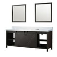 thumbnail image 5 of Lexora Home Marsyas 84" Quartz Top Double Vanity with Sinks and Mirrors in Brown, 5 of 10