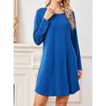 thumbnail image 4 of KISSGAL Bamboo Viscose Nightgowns for Women Long Sleeve Pajamas Dress Curved Hem Nightdrss Knee Length Sleepshirts, 4 of 9