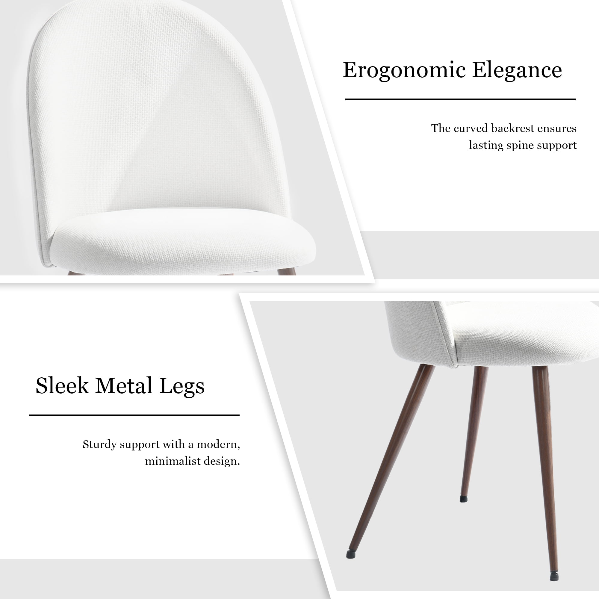 Ensemble table et chaises hautes Homy Casa 160 cm (63 po), plateau de table moderne en imitation bois avec bord ondulé.