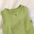 thumbnail image 4 of YunPes Baby Girls Cotton Linen 2 Piece New Born Boy Outfits Sleeveless Tank Tops Elastic Shorts Set Casual Solid Beach Summer Clothes, 4 of 9