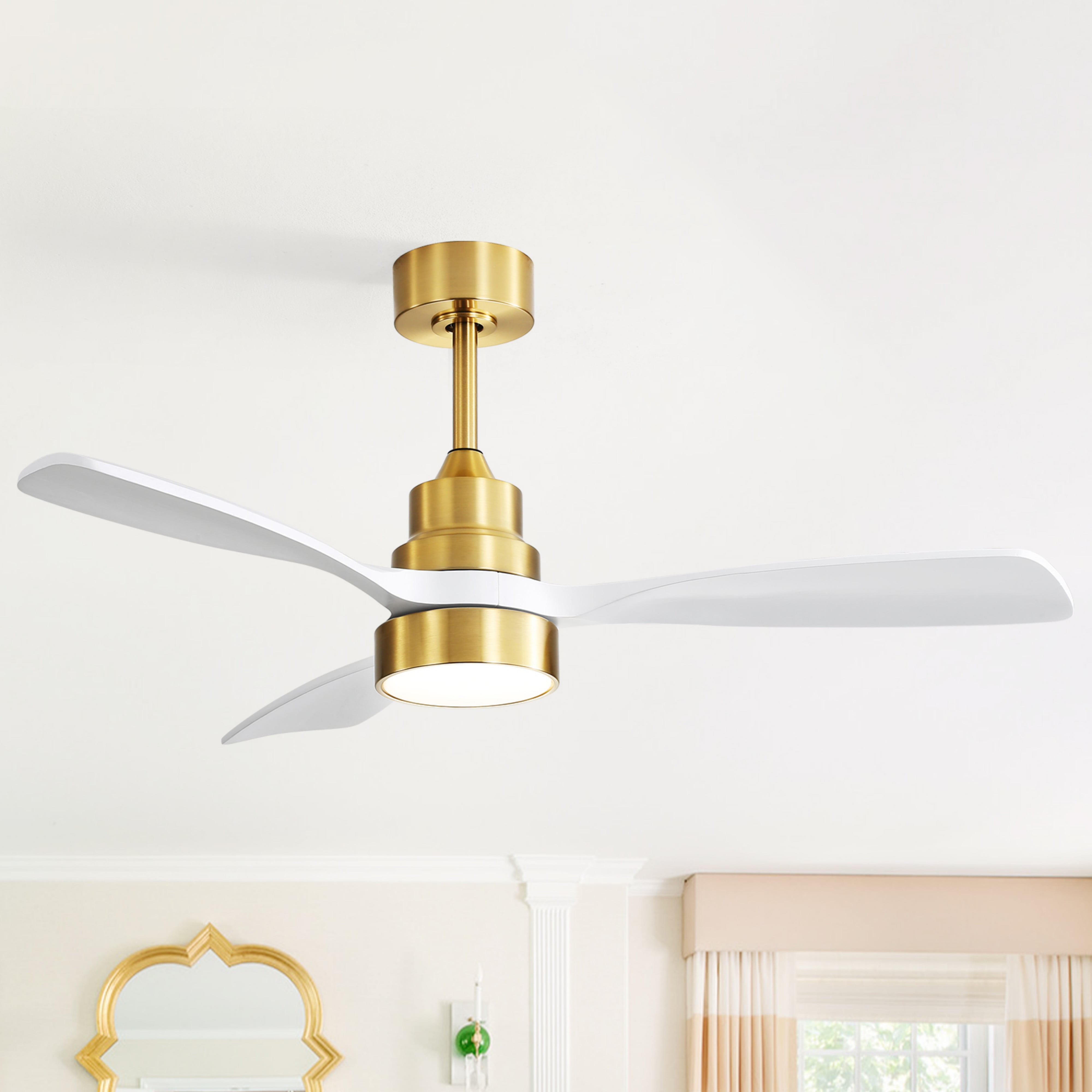 Sofucor 48'' Ceiling Fans with Lights and Remote for Bedroom Gold