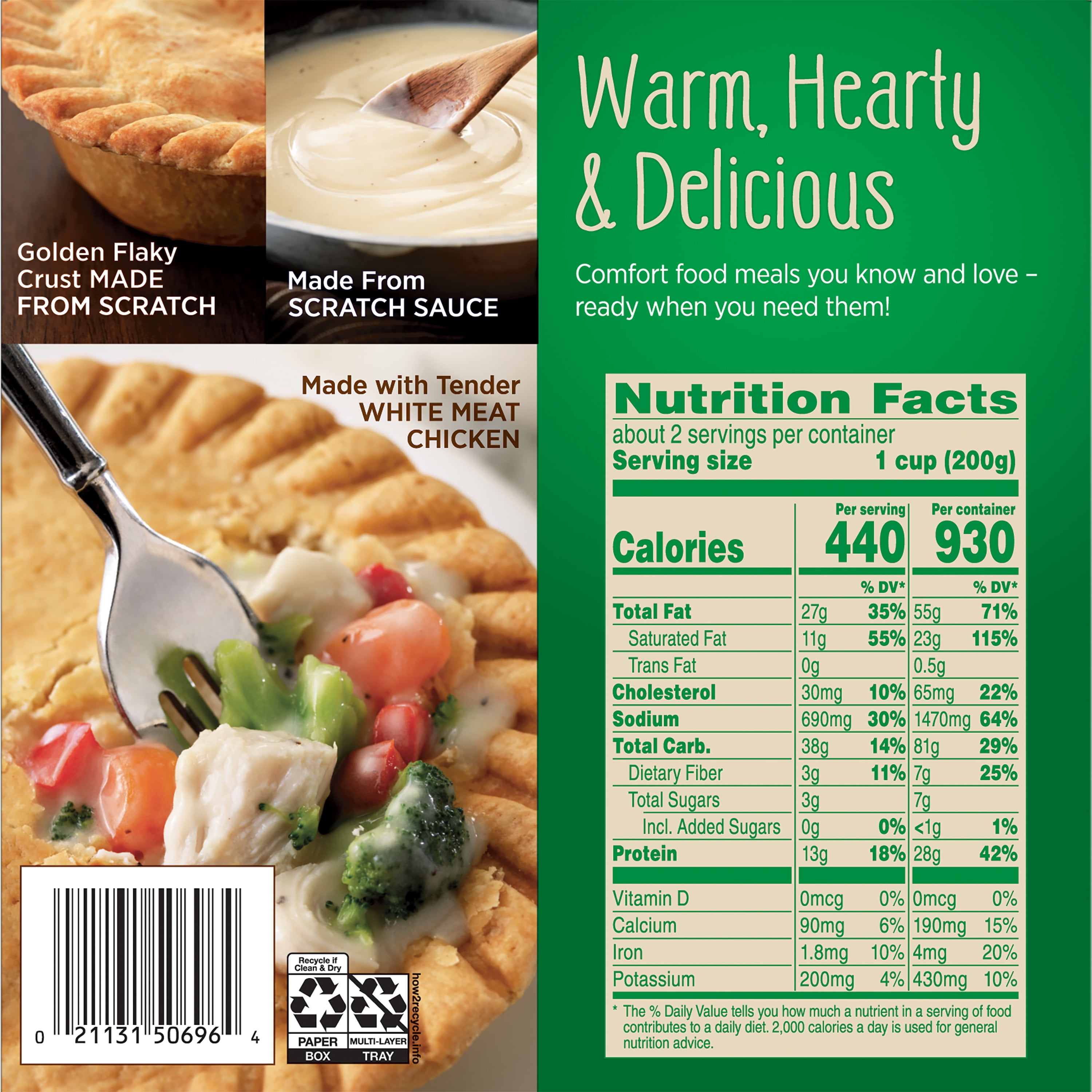 Marie Callender S Frozen Meal Creamy Parmesan Chicken Pot Pie 15 Ounce Walmart Com Walmart Com