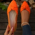 thumbnail image 4 of Women’s Wide Fit Breathable Knit Flats Slip On Shoes, Comfortable Low Heel Bow Detail Work Shoes, Lightweight Stretchy Loafers for Office Casual Daily Wear, 4 of 7