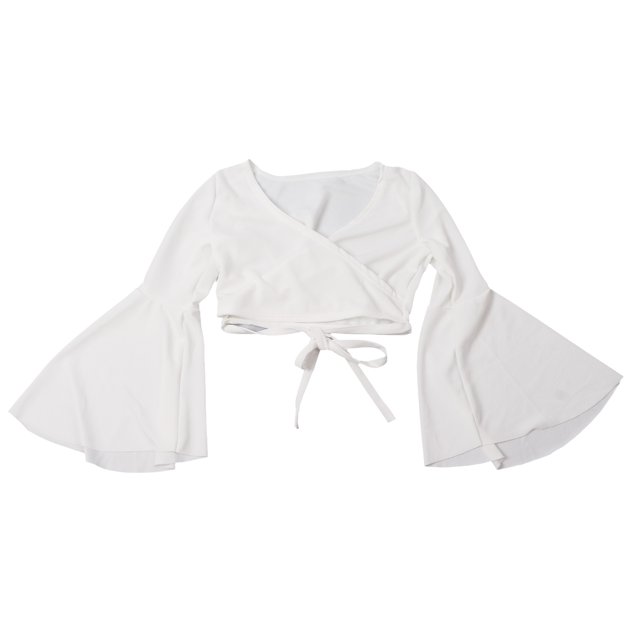 Camisa Cruzada De Manga Larga Para Mujer Top Con Cuello En V Criss Tie Back Navel