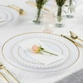 thumbnail image 4 of Combo Set 7" Dessert Plates and 10" inch Round White Plastic Plates with Gold Beaded Rim, Disposable China Like Party Plate, Heavy Duty Dinner Charger Plate, Salad, Wedding, Tableware (128), 4 of 5