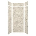 thumbnail image 1 of Transolid SWKX36368412-49V SaraMar 36-in x 36-in x 96-in Glue to Wall 6-Piece Shower Wall Kit with Extension, Sand Creme Velvet, 1 of 5