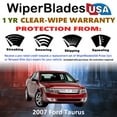 thumbnail image 2 of 2007 Ford Taurus Beam Wiper Blades Wipers w/1yr Warranty (Set of 2) (WiperBladesUSA), 2 of 5