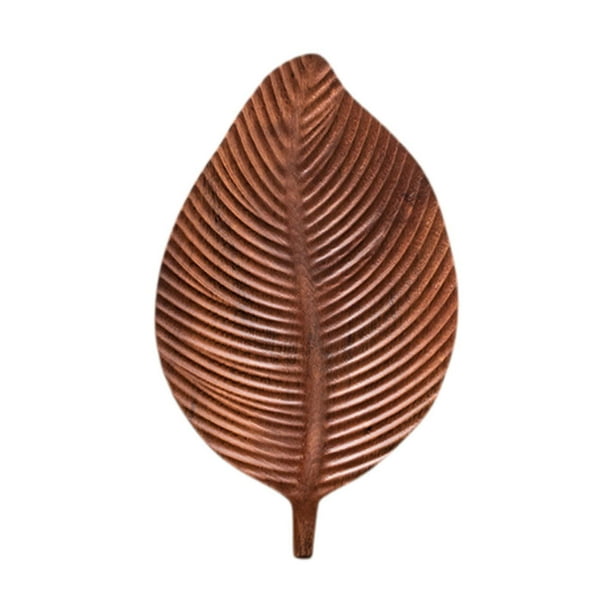Bandeja de madera con forma de hoja, organizador de madera, bandeja decorativa, bandeja para té 30cmx18cmx2cm
