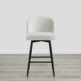 thumbnail image 3 of CHITA 27" Swivel Upholstered Counter Bar Stools with Back & Metal Legs Set of 2,Fabric in White, 3 of 6