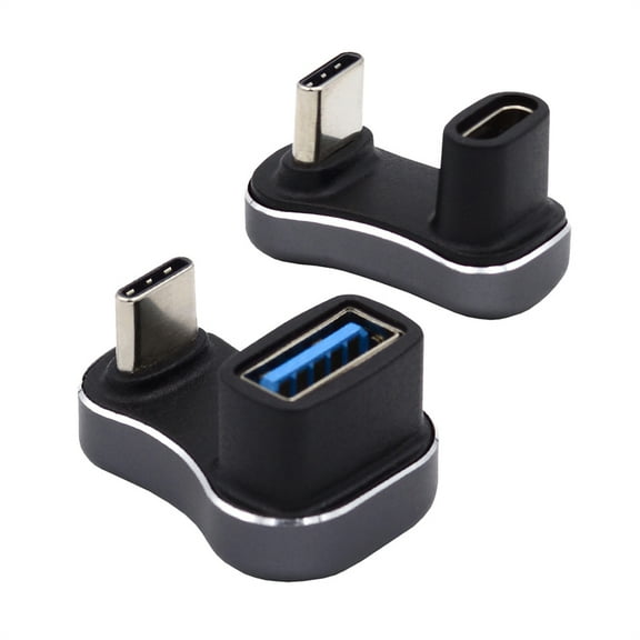 FVH USB3.0 Type C Male to Female & OTG Power Data Adapter Opposite U Shape Back Angled Compatible with Steam Deck