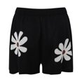 thumbnail image 3 of Gibobby Pijamas de satén Conjunto de pijama de punto para mujer, traje informal, manga larga, Top y pantalones cortos de manga burbuja, conjunto de suéter de ropa deportiva de 2 piezas (Negro, M), 3 of 5